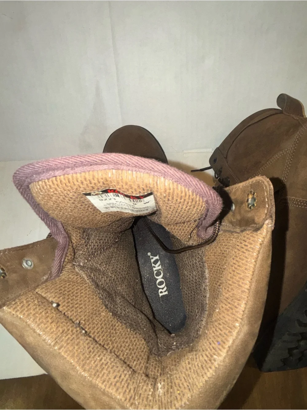 Rocky Brown Suede Lace-Up Work Boots